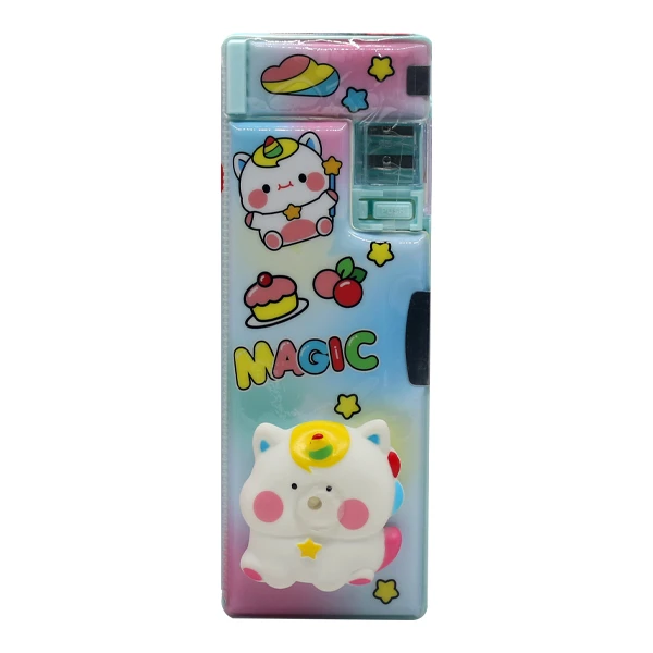 جامدادی مدل کتابی باریک اسکوییشی کد 1.577 طرح یونی کورن