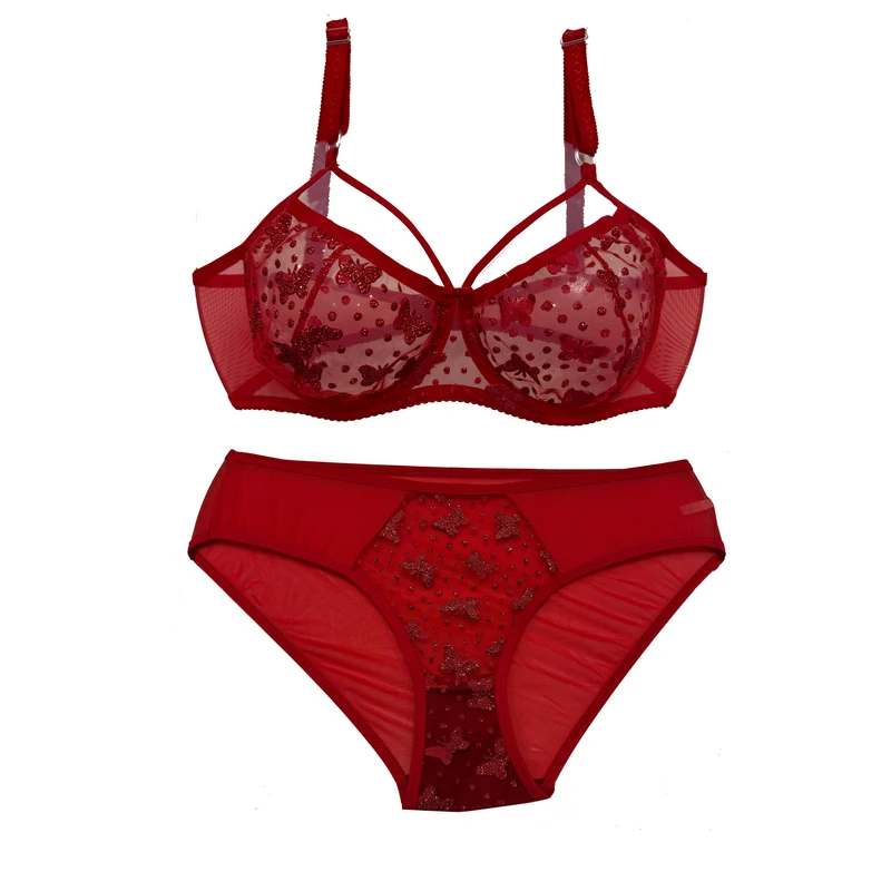 ست شورت و سوتین زنانه مدل گیپور پروانه ای