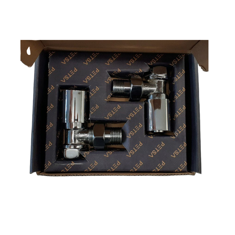 شیر رفت و برگشت رادیاتور پتسا مدل دکوراتیو گرد مجموعه 2 عددی