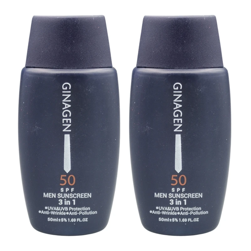 کرم ضد آفتاب بدون رنگ ژیناژن SPF 50 مدل 3in1 محافظ UVA ،UVB ضد حساسیت، ضد چروک و ضد پیری، مناسب انواع پوست حجم 50 میلیلیتر مجموعه دو عددی کرم ضد آفتاب بدون رنگ ژیناژن SPF 50 مدل 3in1 محافظ UVA ،UVB ضد حساسیت، ضد چروک و ضد پیری، مناسب انواع پوست حجم 50 میلیلیتر مجموعه دو عددی
