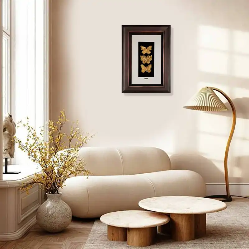 تابلو طلاکوب مارک گلد طرح شاپرک کد TF3D038