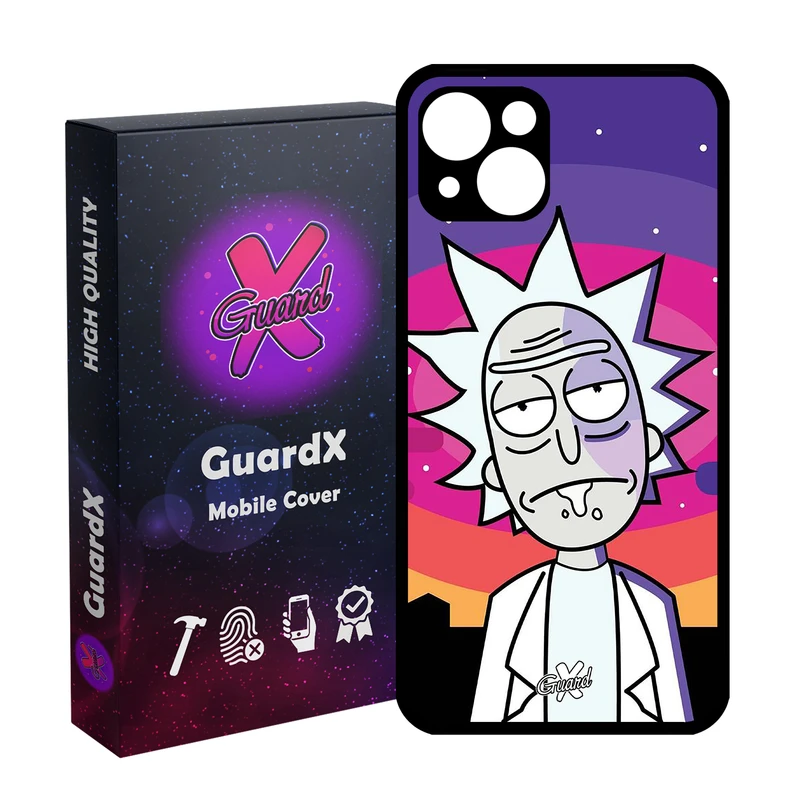 کاور گارد ایکس طرح Rick and Morty مدل Glass10099 مناسب برای گوشی موبایل اپل iPhone 13