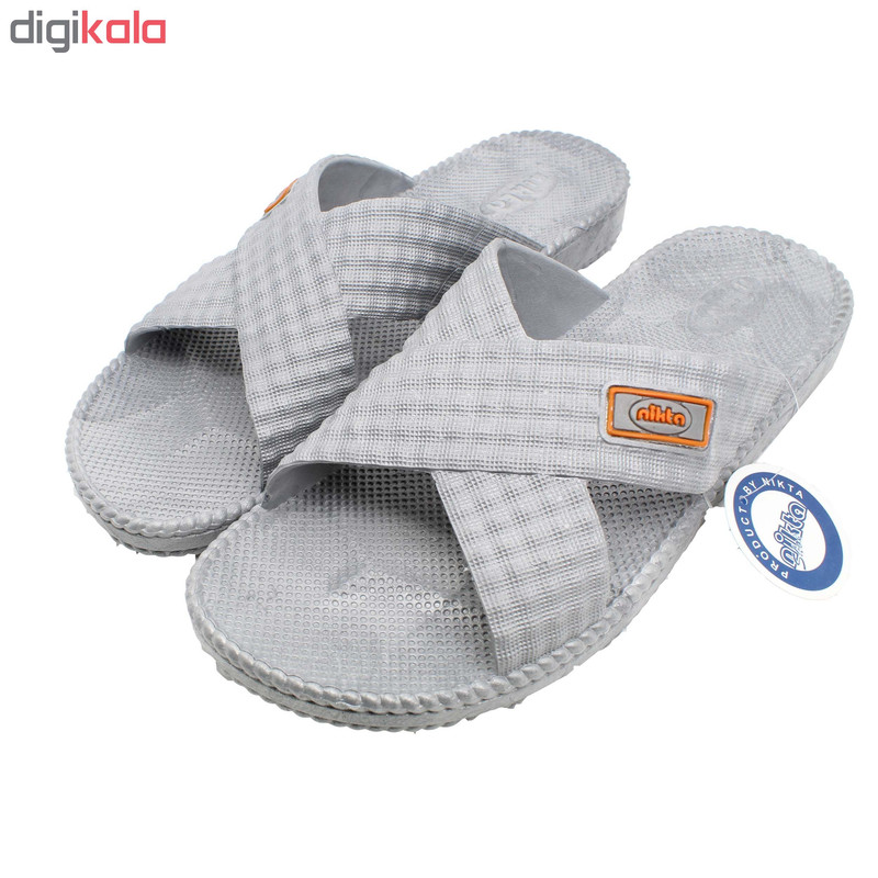 دمپایی مردانه نیکتا مدل K1-MPC104 رنگ طوسی