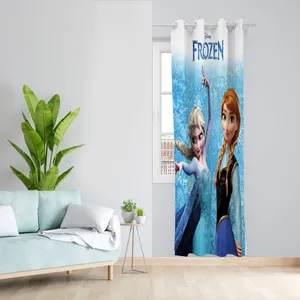  پرده مدل کارتون فروزن مخمل پانچی کد 1142 سایز 140x200 سانتی متر