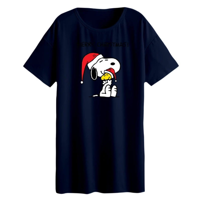 تی شرت لانگ زنانه مدل اسنوپی کریسمس کد 4