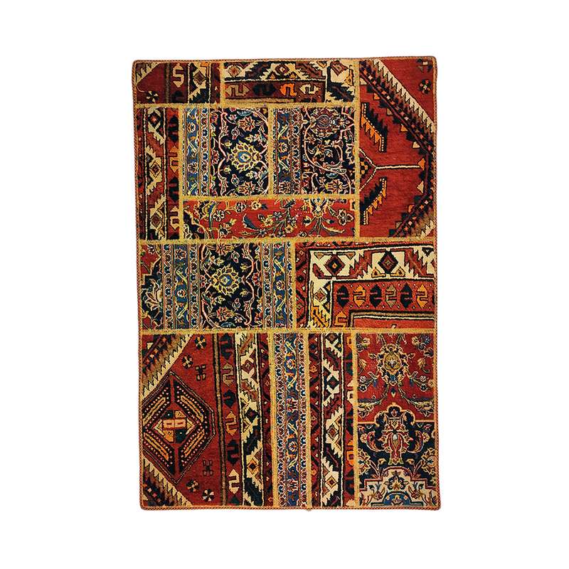 کلاژ فرش دستبافت یک و نیم متری مدل چهل تکه کد NKP.CO.V.1.8