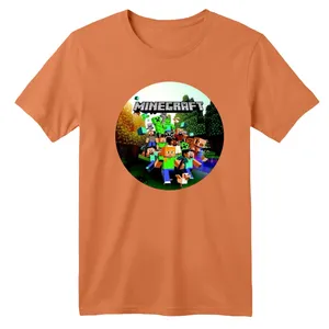 تی شرت آستین کوتاه بچگانه مدل ماینکرفت کد 2 رنگ گلبهی