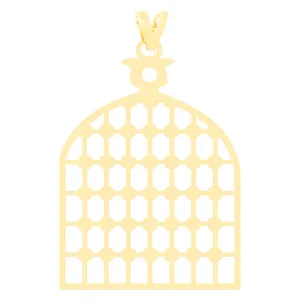 آویز گردنبند طلا 18 عیار زنانه الن نار مدل پنجره فولاد 3096