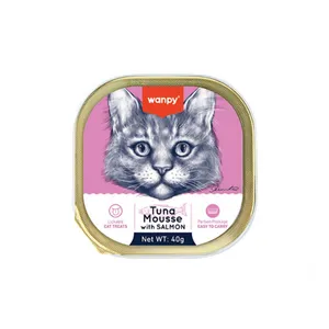 کنسرو غذای گربه بالغ ونپی مدل Mousse طعم تن و سالمون وزن ۴۰ گرم