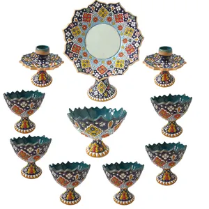 مجموعه ظروف هفت سین 10 پارچه طرح مینا کاری