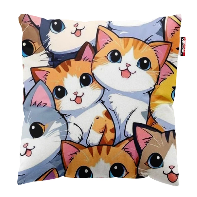 کوسن پاد آفرین طرح گربه های بامزه کد 1846 سایز 30*30 سانتی متر