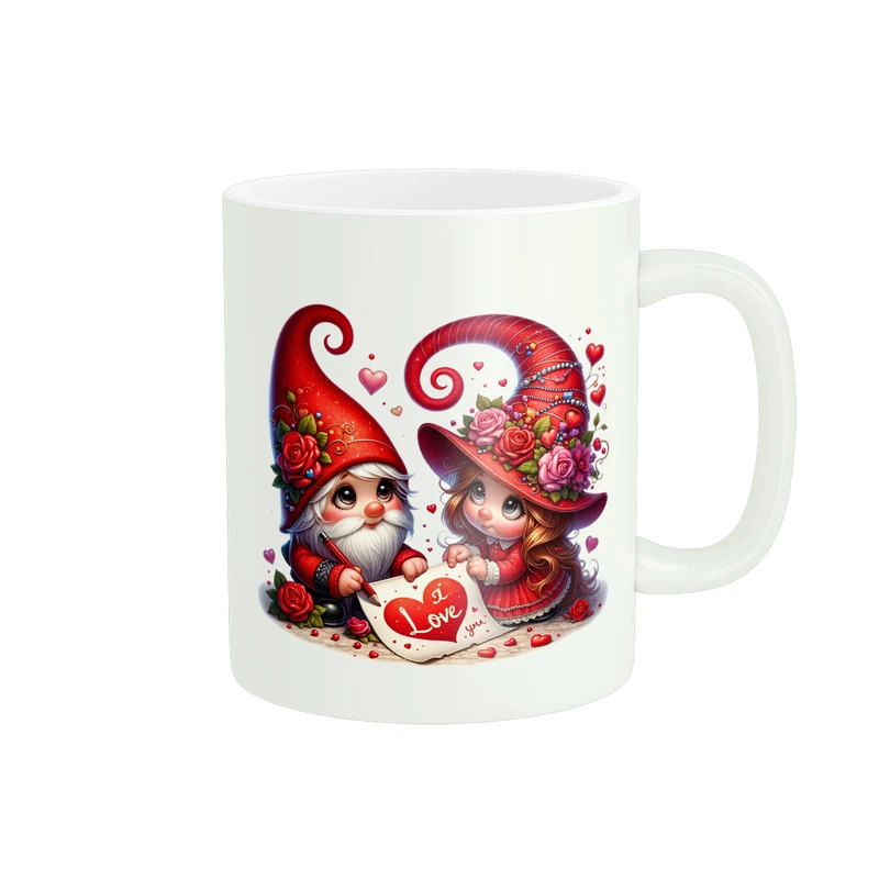 ماگ پادآفرین مدل عشق طرح عروسکی گل قلب شکلات کد PM1567