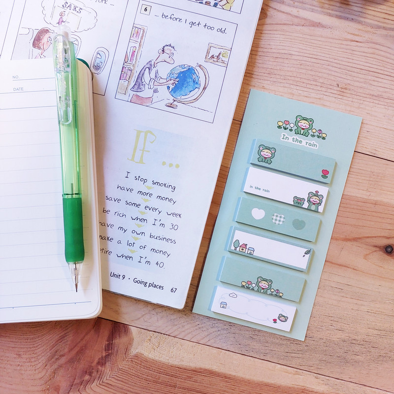 کاغذ یادداشت چسب دار مدل Cute کد 01 مجموعه 6 عددی