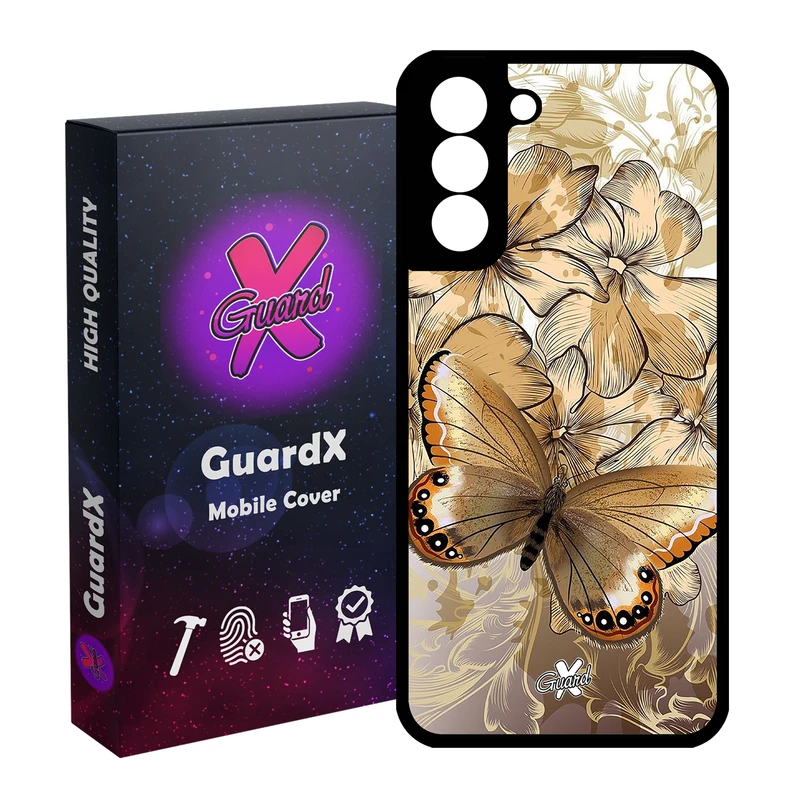 کاور گارد ایکس طرح پروانه مدل Glass10272 مناسب برای گوشی موبایل سامسونگ Galaxy S21 FE