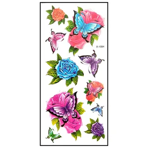 تتو موقت طرح گل و پروانه کد x-1094