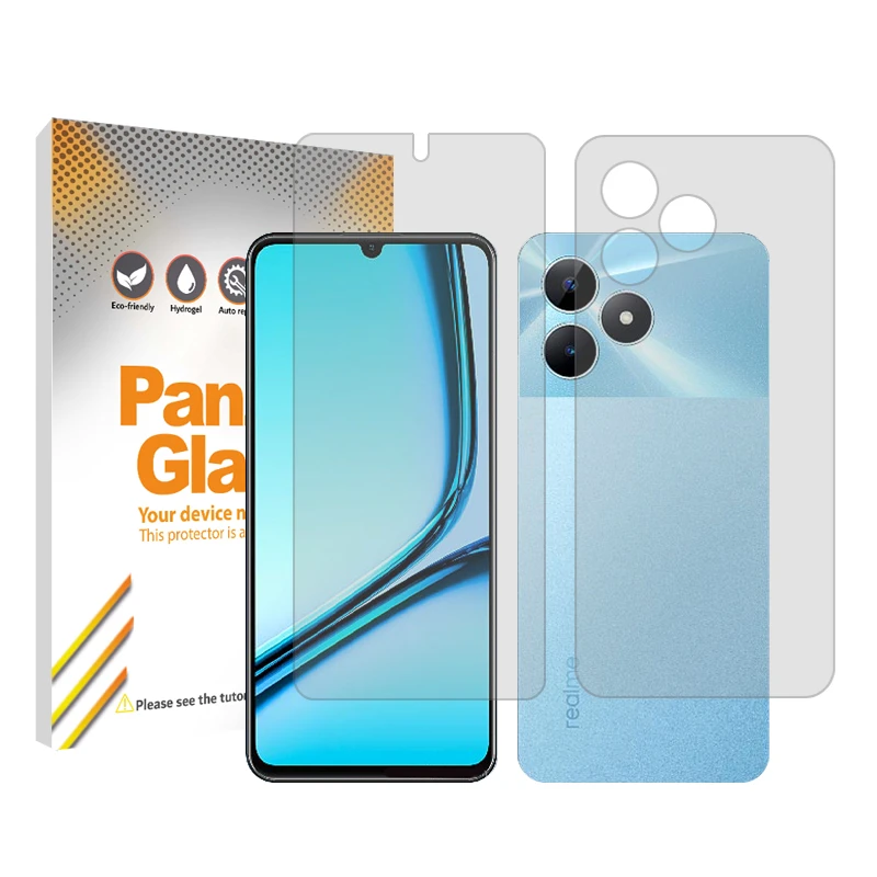 محافظ صفحه نمایش شفاف پنزر گلس مدل Resistant‌ مناسب برای گوشی موبایل ریلمی NOTE 50  به همراه محافظ پشت گوشی