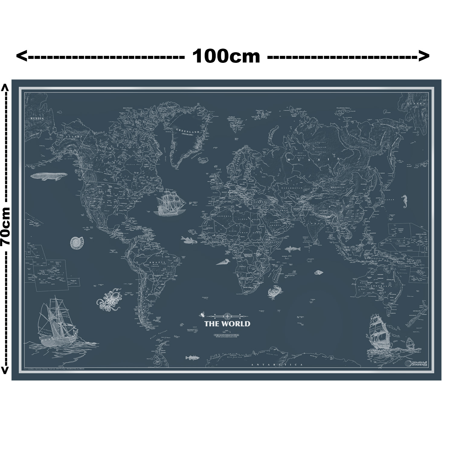 نقشه جهان انتشارات گیتاشناسی نوین کد 2001_SW