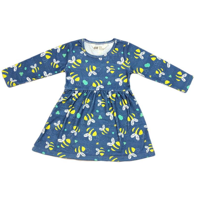 پیراهن دخترانه اچ اند ام طرح زنبور مدل 116