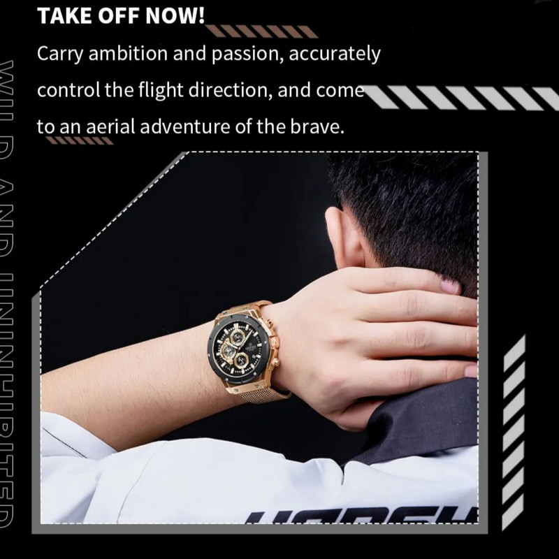 ساعت مچی عقربه‌ای مردانه نیوی فورس مدل سه موتوره کرنوگراف تقویمدار