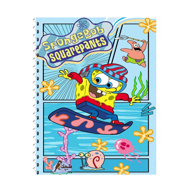 دفتر نقاشی 60 برگ ملیچک مدل باب اسفنجی 018