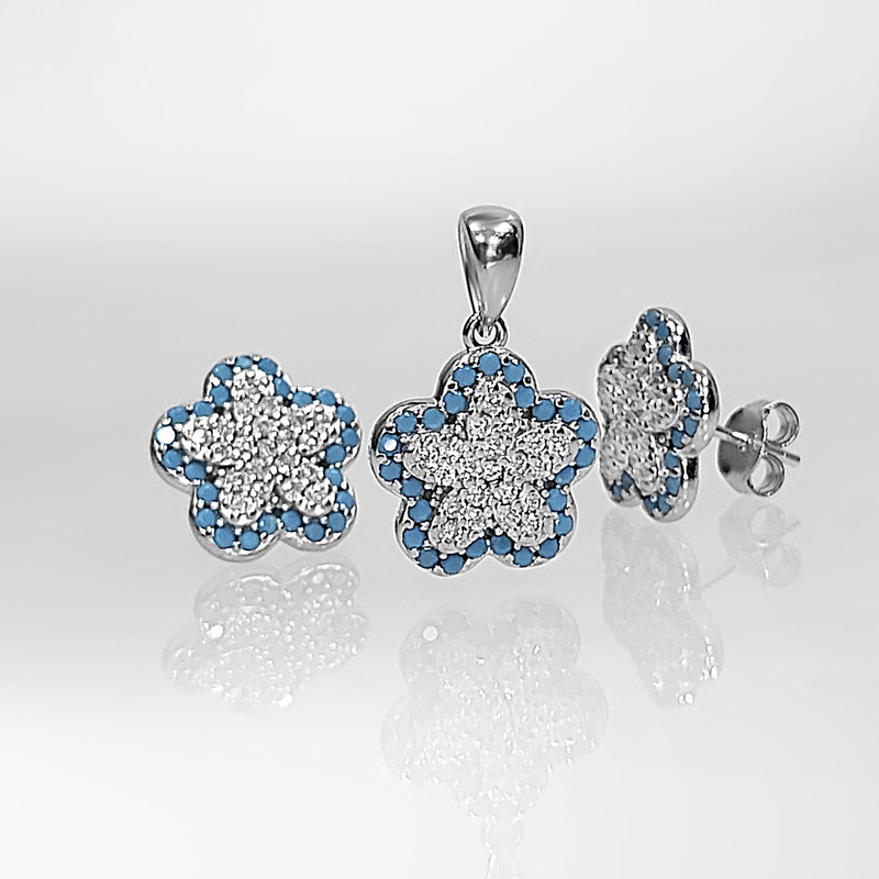 نیم ست نقره زنانه اقلیمه مدل NN398 نیم ست نقره زنانه اقلیمه مدل NN398