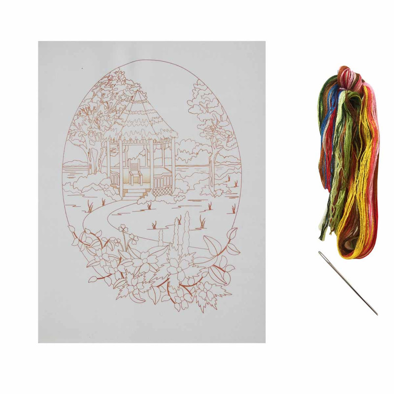 بسته گلدوزی مدل آلاچیق بهاری کد 44 مجموعه 3 عددی