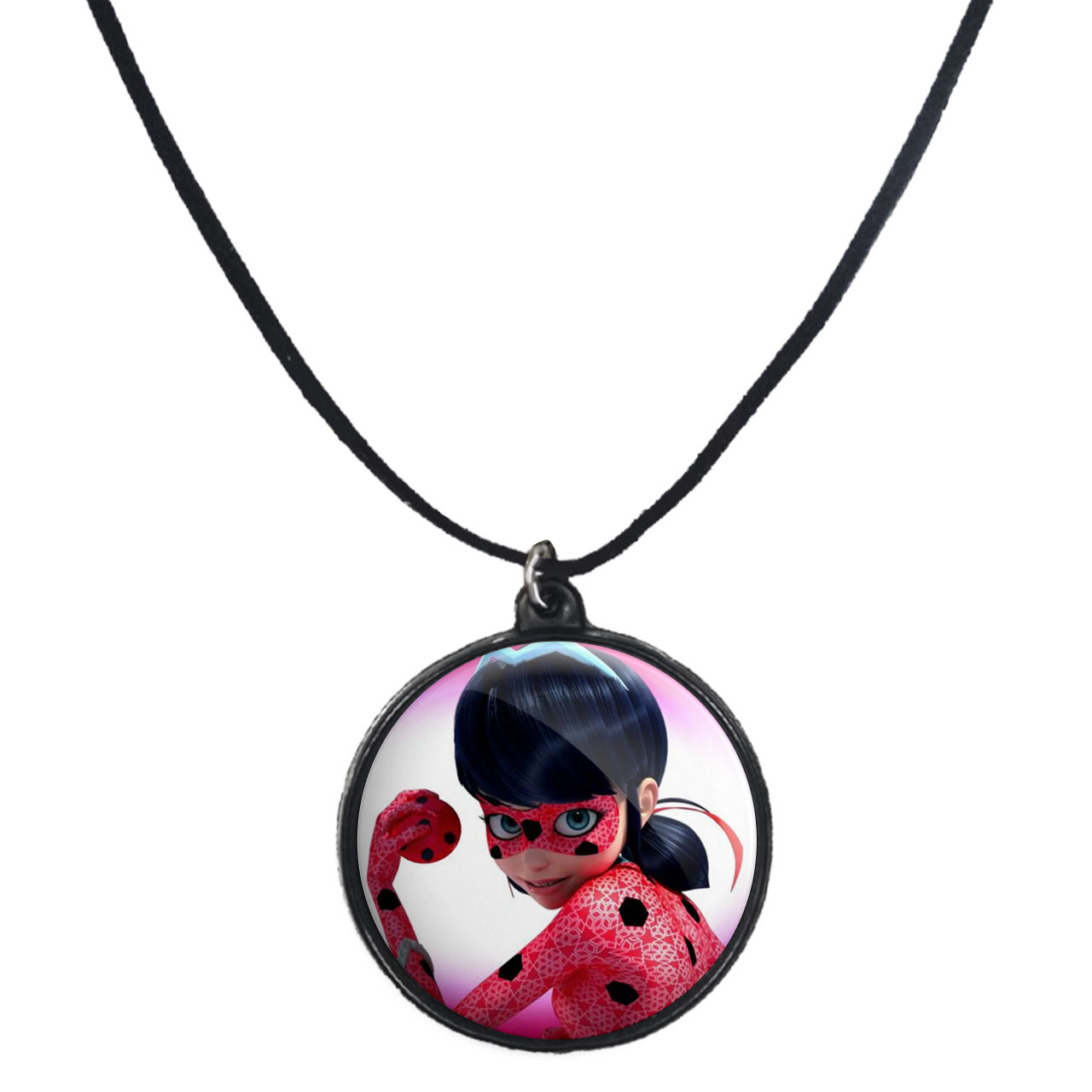 گردنبند پرمانه طرح کفشدوزکی کد pmb.713 مدل دو طرفه