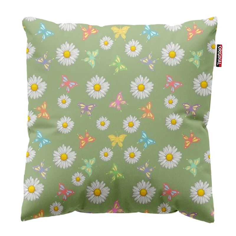   کوسن پاد آفرین طرح پروانه و گل کد 4853 سایز 30*30 سانتی متر