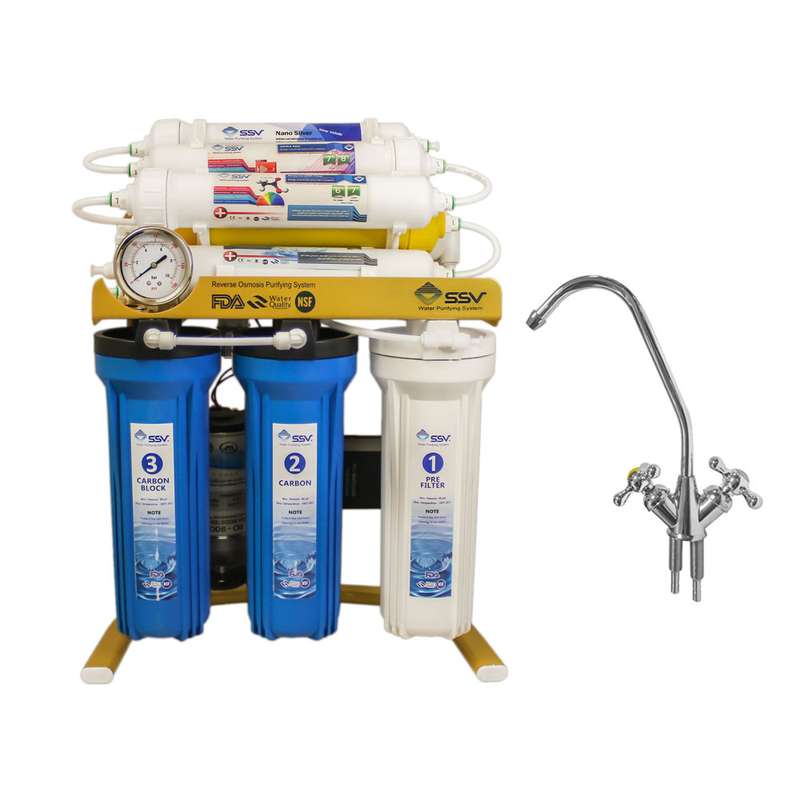 دستگاه تصفیه کننده آب اس اس وی مدل GoldenBlue 2W X900 به همراه شیردوکاره 