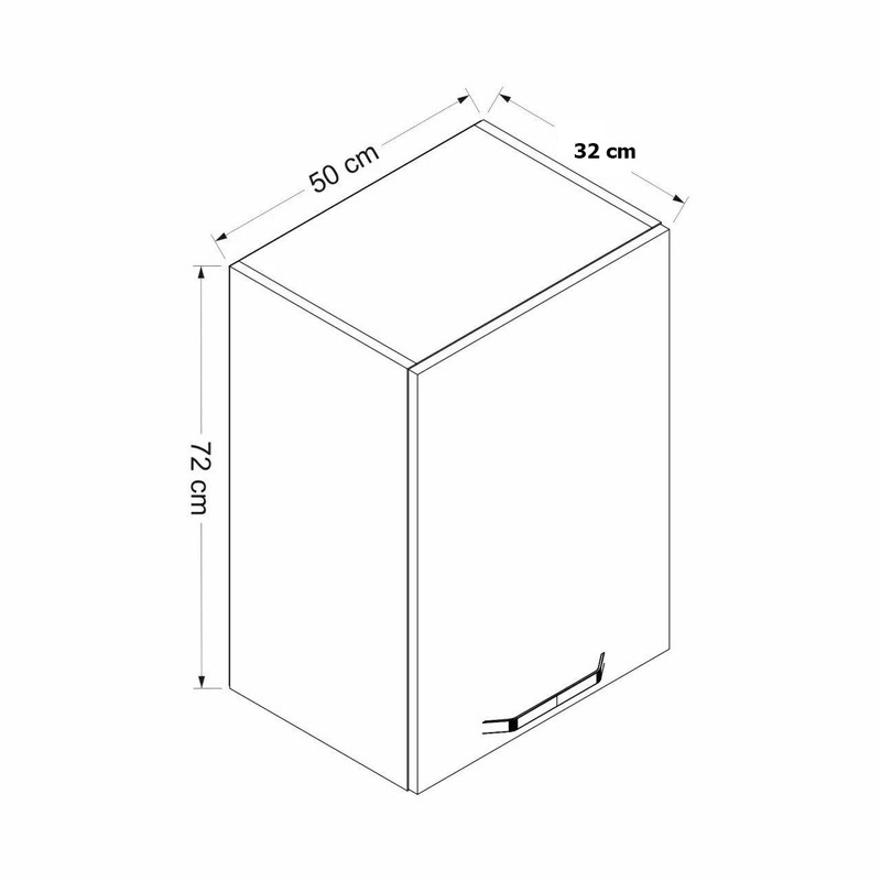کابینت دیواری فلفور کابینت مدل L - 50 cm