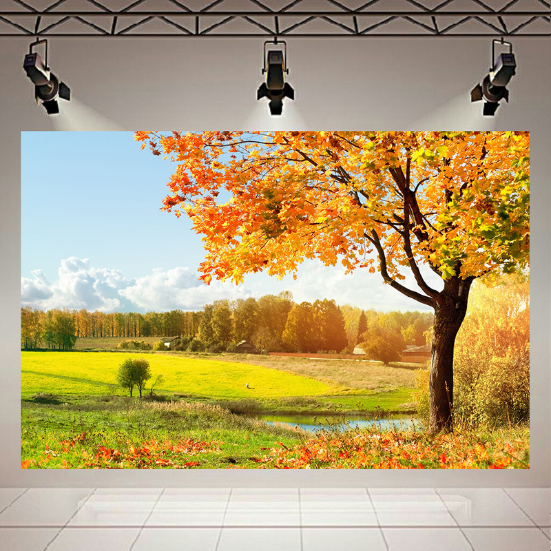 پوستر پارچه ای طرح طبیعت مدل پاییز و چمن زار کد ARY39