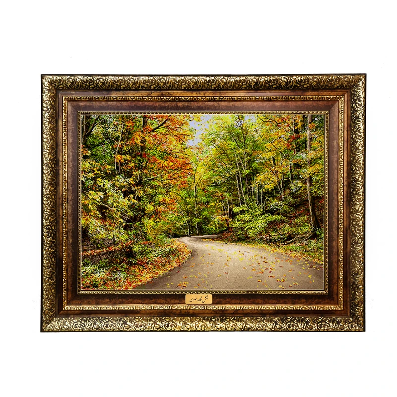 تابلو فرش ماشینی نقش نگار رضوی طرح منظره کد 1807KH