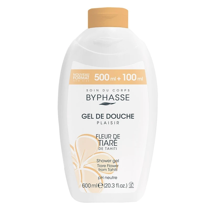 شامپو بدن بایفس مدل FLEUR DE TIARE با رایحه گل تیار مناسب انواع پوست حجم 600 میلی لیتر