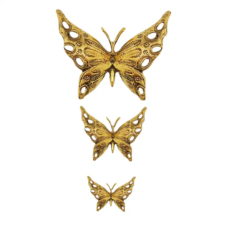دیوارکوب برنجی مدل پروانه مجموعه 3 عددی