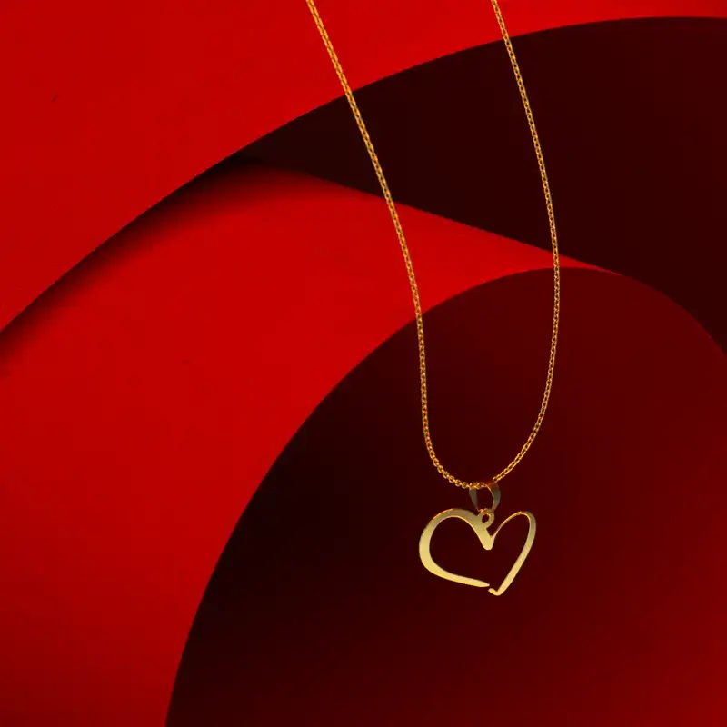 گردنبند طلا 18 عیار زنانه مدوپد مدل قلب کد E1092