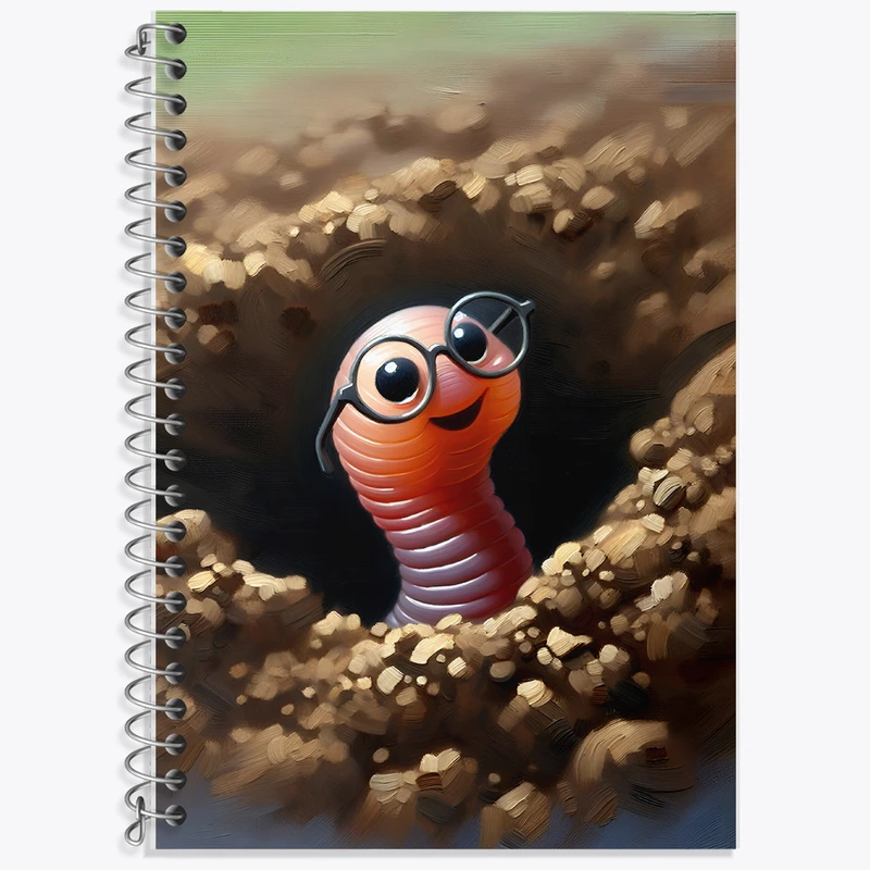 دفتر لغت 50 برگ خندالو طرح کرم کیوت کد F5525