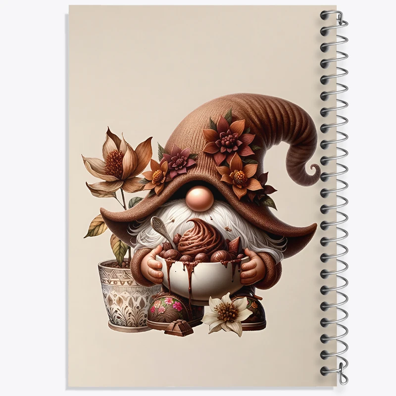 دفتر ژورنال نویسی 50 برگ خندالو مدل نقطه ای طرح کوتوله ی بامزه کد F5853