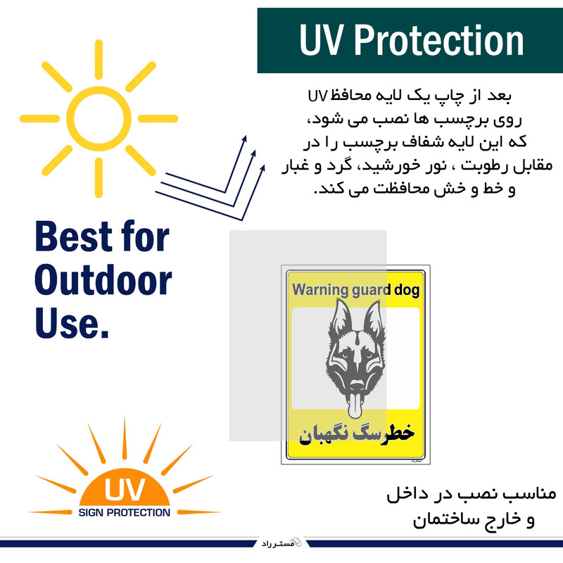 برچسب ایمنی مستر راد طرح خطر سگ نگهبان مدل HSE-OSHA-066