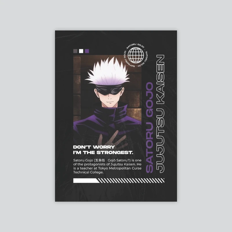 تابلو شاسی طرح انیمه JUJUTSU KAISEN مدل GOJO 3