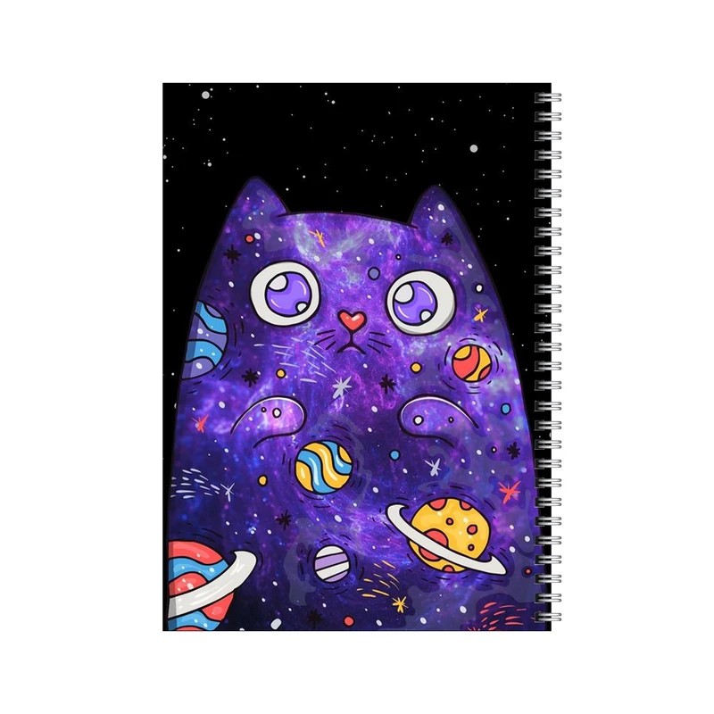 دفتر مشق 100 برگ بامبیلیپ طرح گربه کهکشانی کد 4554865