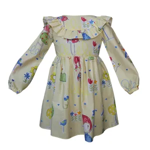 پیراهن دخترانه ملیران کد 05-99 رنگ لیمویی