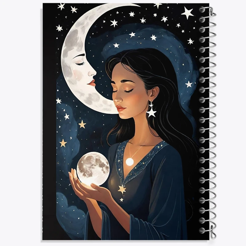 دفتر نقاشی 50 برگ خندالو طرح دختر و ماه کد F2024