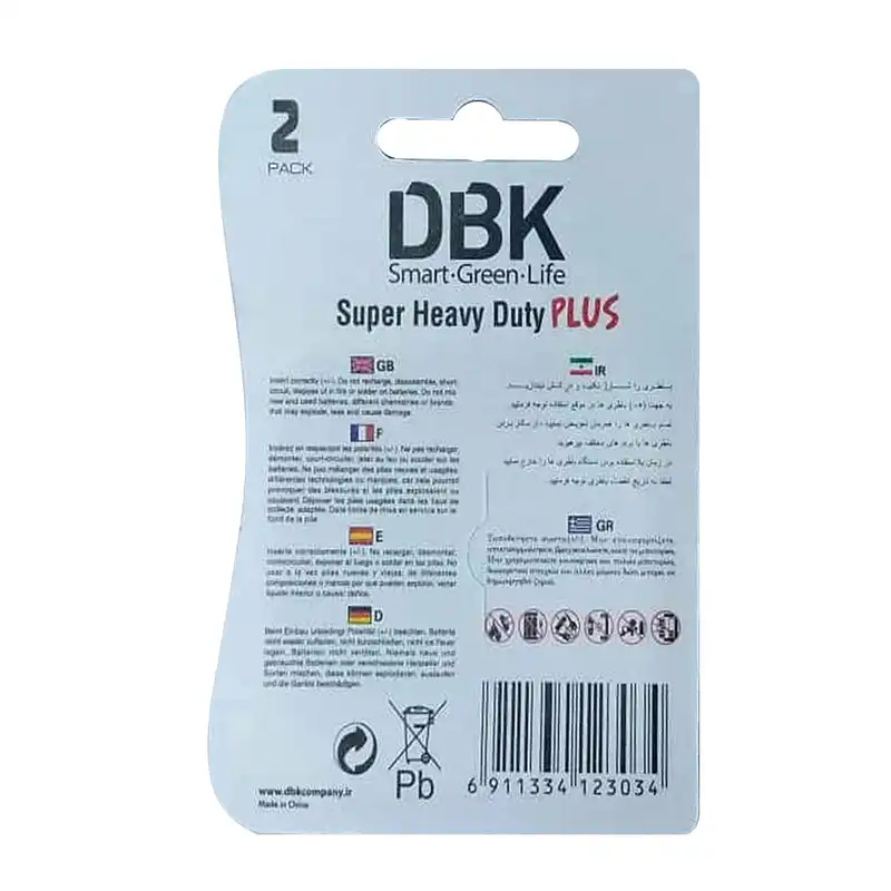 باتری نیم قلمی دی بی کی مدل Smart.Grn.Life بسته 6 عددی