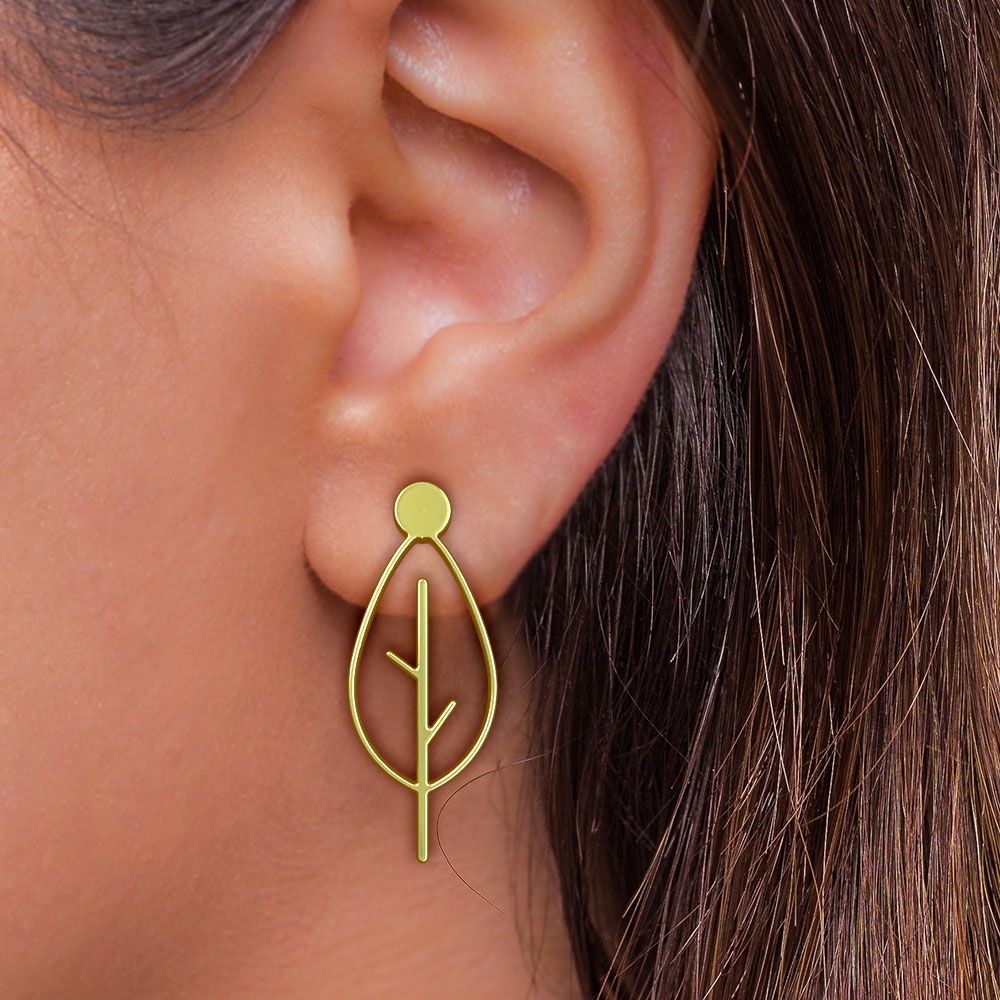 گوشواره طلا 18 عیار زنانه مدوپد مدل درخت کد GA1-15742 - - 3