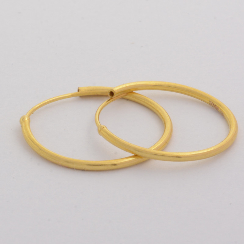 گوشواره طلا 18 عیار زنانه طلای مستجابی مدل مدا حلقه ای کد 670162