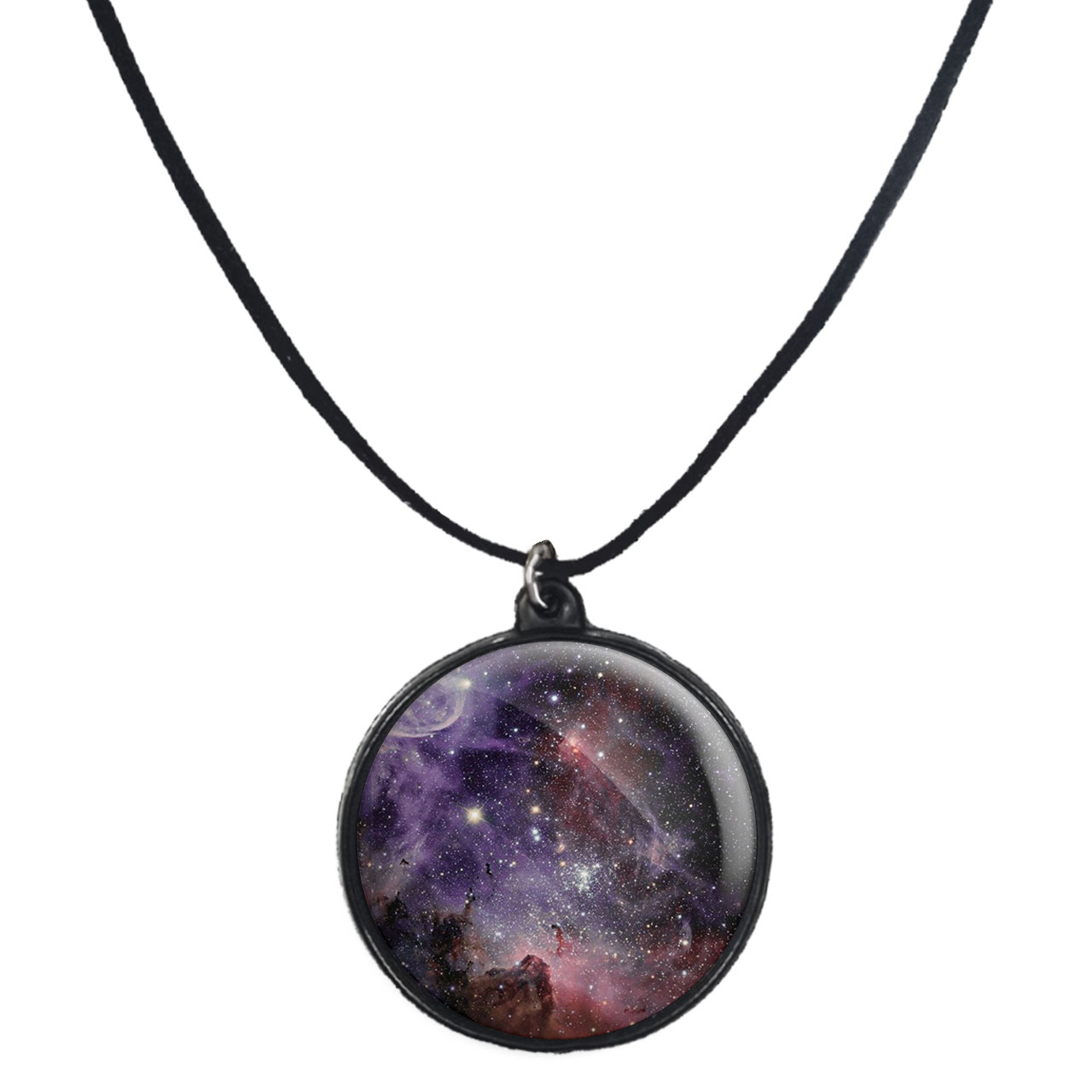 گردنبند پرمانه طرح ستاره و کهکشان کد pmb.25707 مدل دو طرفه