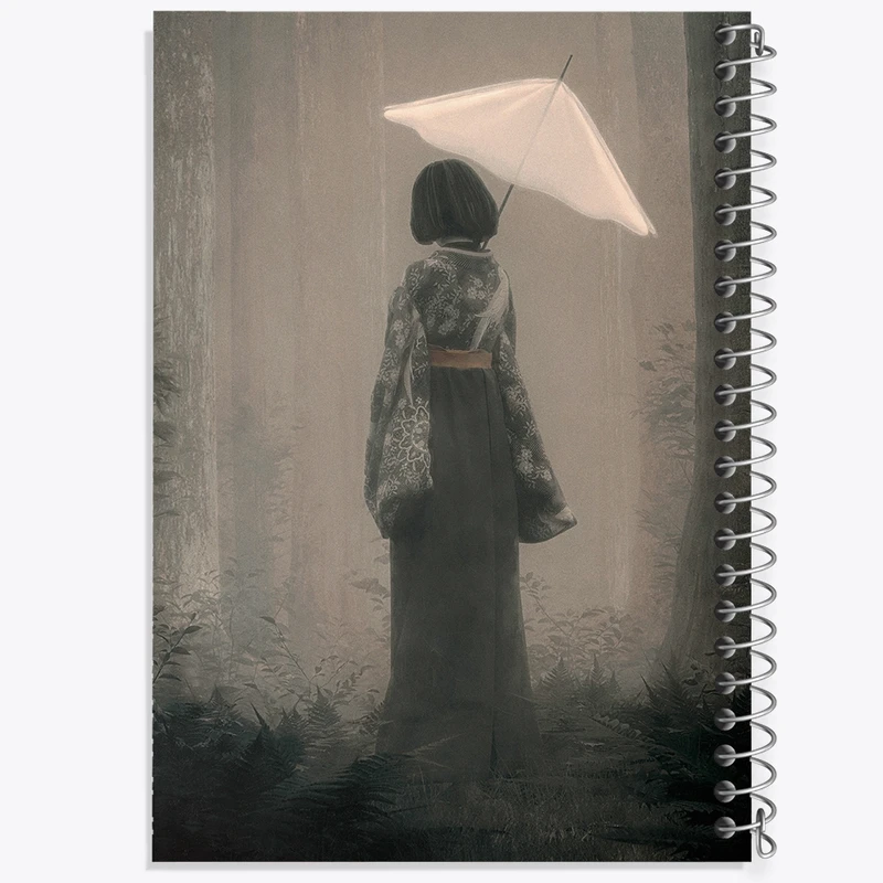 دفتر شطرنجی 50 برگ خندالو مدل زن ژاپنی کد F523