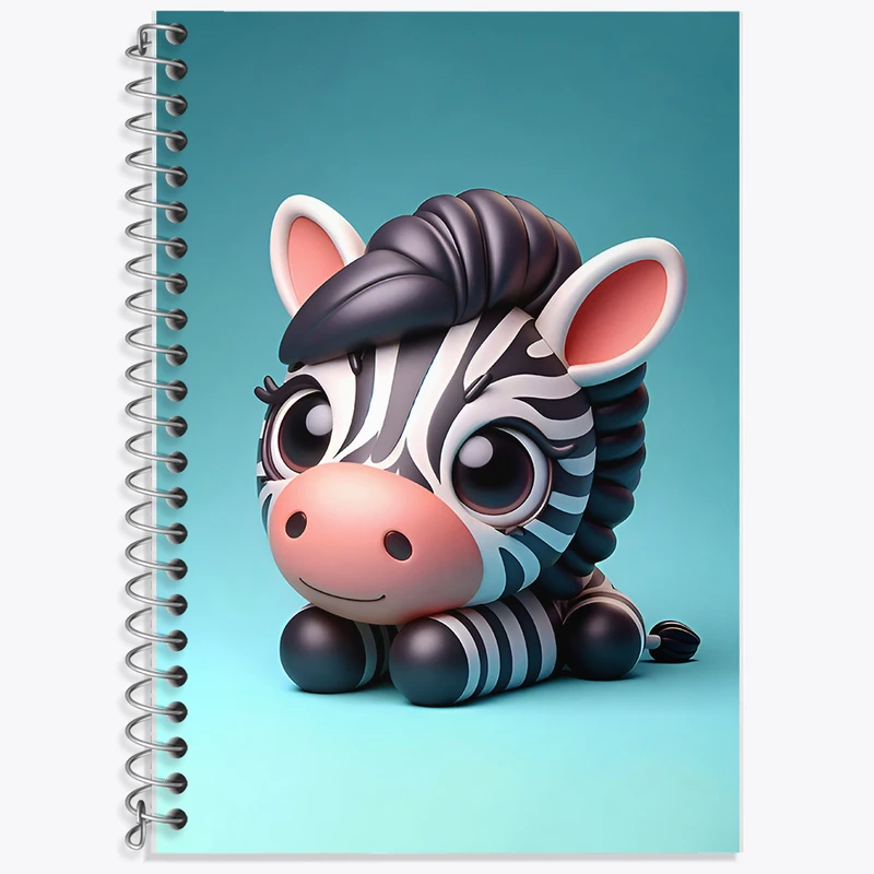 دفتر زبان 50 برگ خندالو مدل دو خط طرح گورخر بامزه کد F8413