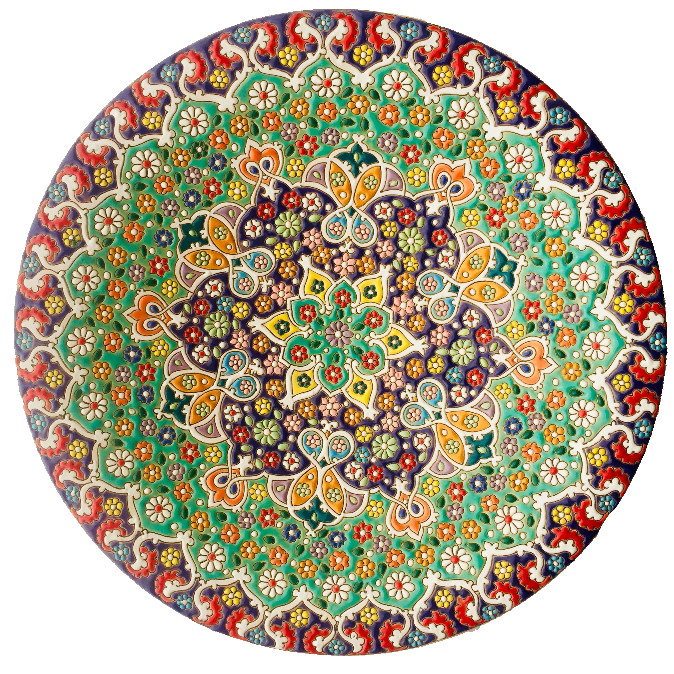 بشقاب میناکاری سفالی زمانیان کد ZMN30006