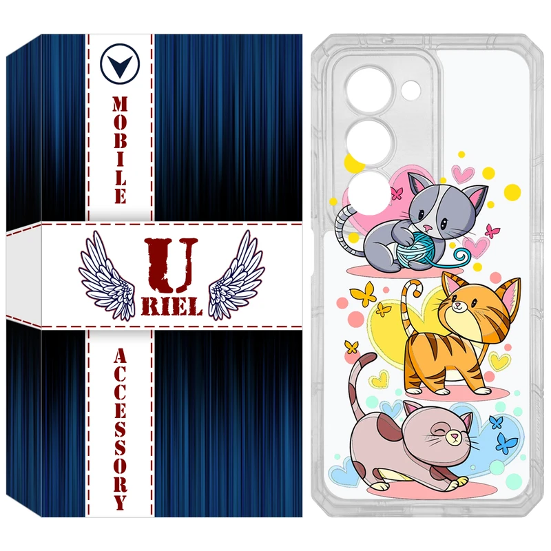 کاور یوریل مدل Clear کد 6 طرح گربه مناسب برای گوشی موبایل شیائومی Redmi 15 4G